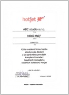 ABC Studio - HOTJET Certifikát